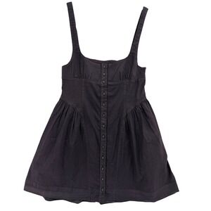 NWT Free People Astrid Oxford Mini Dress Black XS Coastal Cowgirl Cottage